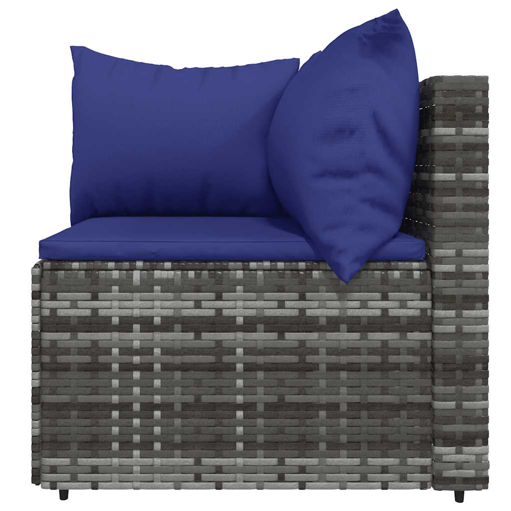 vidaXL Set mobilier de grădină cu perne, 3 piese, gri, poliratan vidaXL Set mobilier de grădină cu perne, 3 piese, gri, poliratan