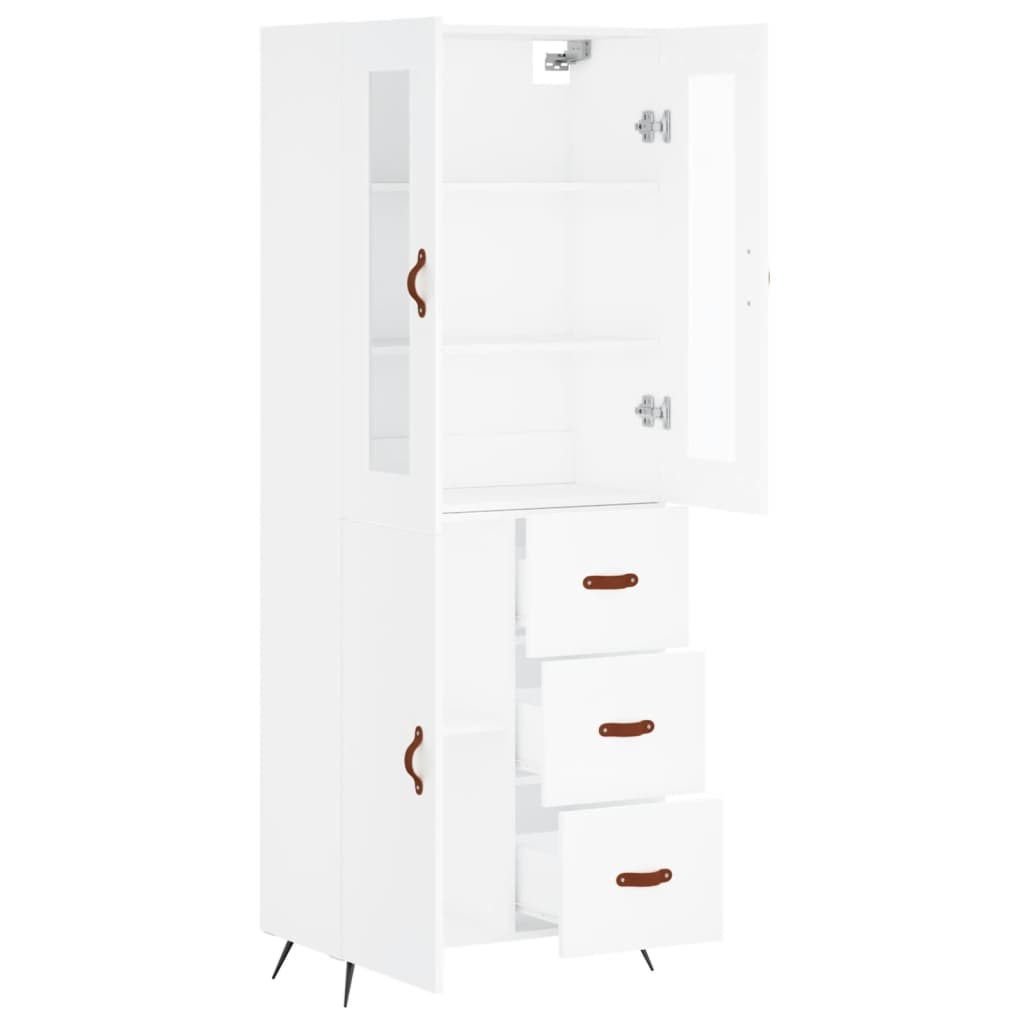 vidaXL Dulap înalt, alb, 69,5x34x180 cm, lemn compozit