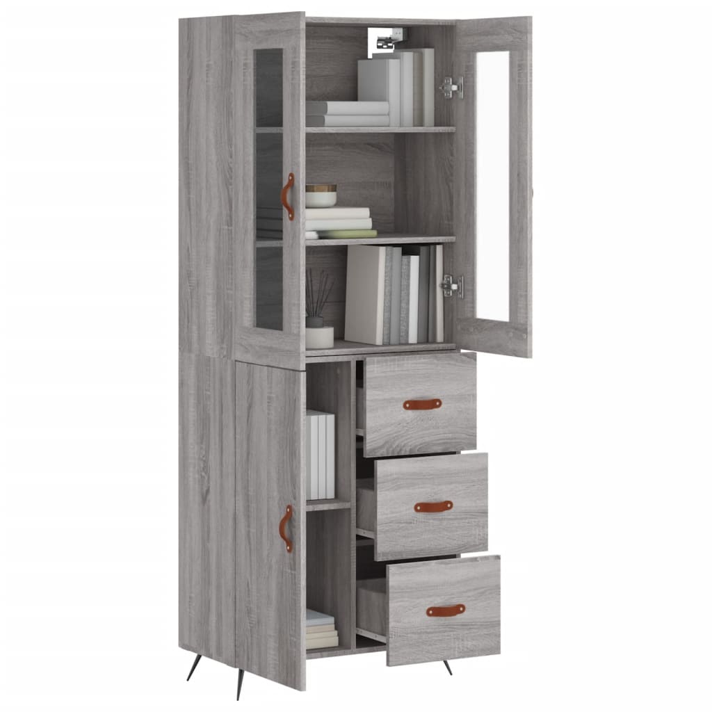 vidaXL Dulap înalt, gri sonoma, 69,5x34x180 cm, lemn compozit