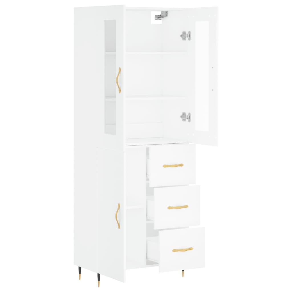 vidaXL Dulap înalt, alb, 69,5x34x180 cm, lemn compozit