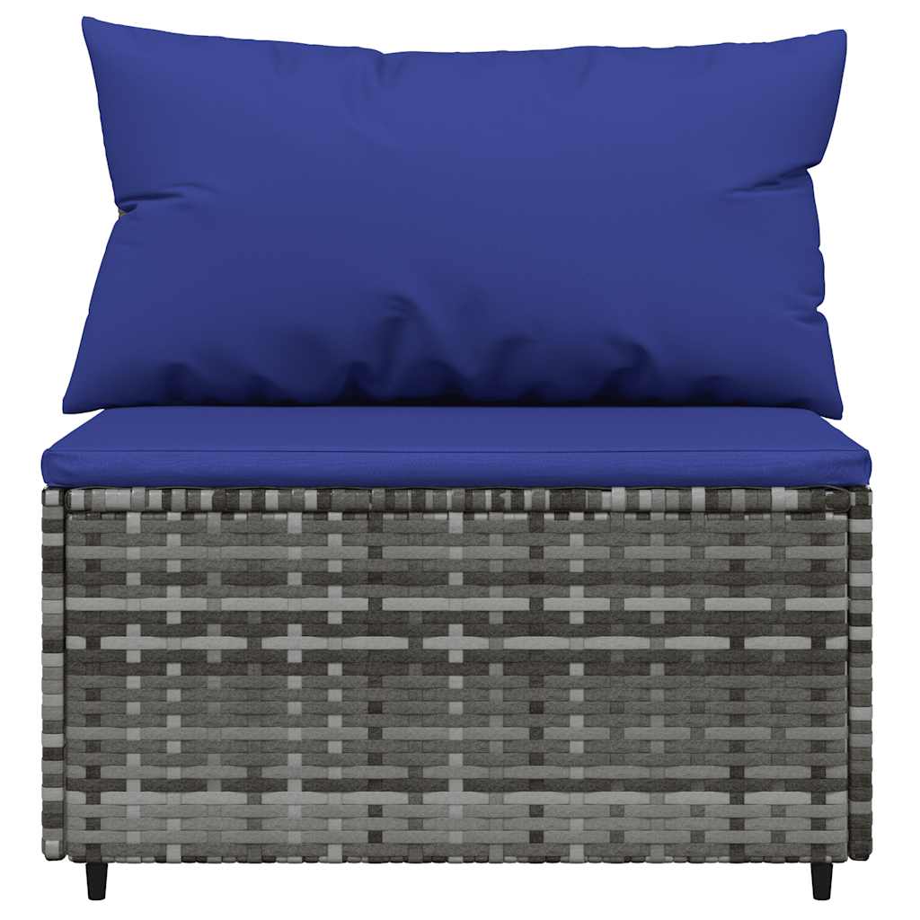 vidaXL Set mobilier de grădină cu perne, 4 piese, gri, poliratan vidaXL Set mobilier de grădină cu perne, 4 piese, gri, poliratan