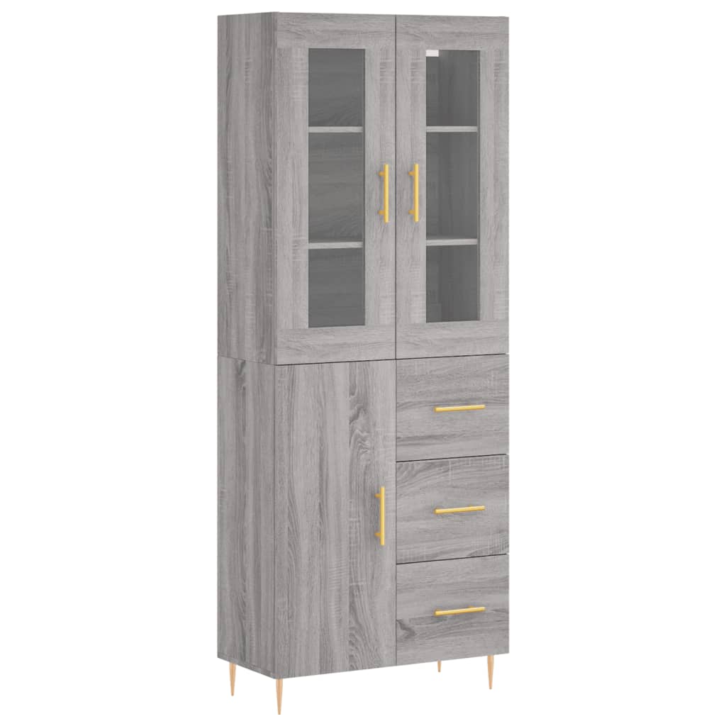vidaXL Dulap înalt, gri sonoma, 69,5x34x180 cm, lemn compozit