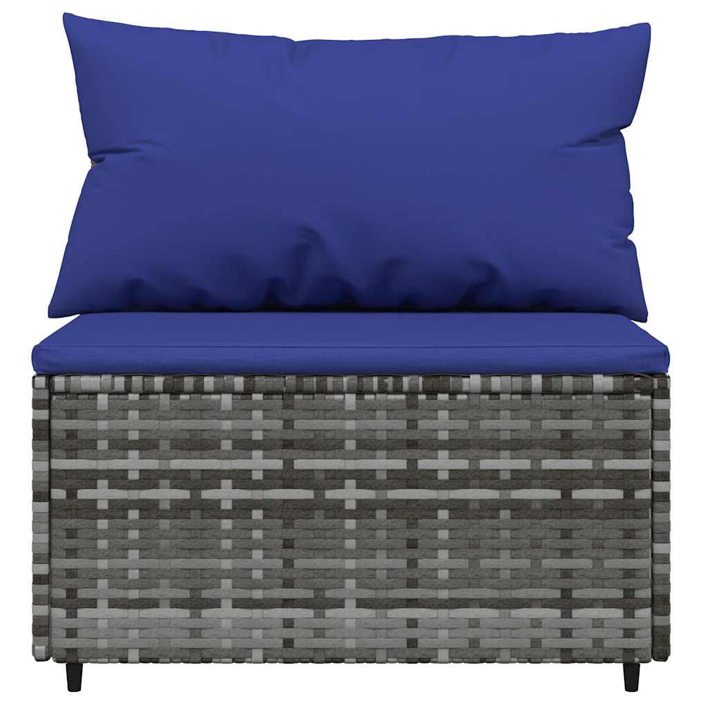 vidaXL Set mobilier de grădină cu perne, 4 piese, gri, poliratan vidaXL Set mobilier de grădină cu perne, 4 piese, gri, poliratan