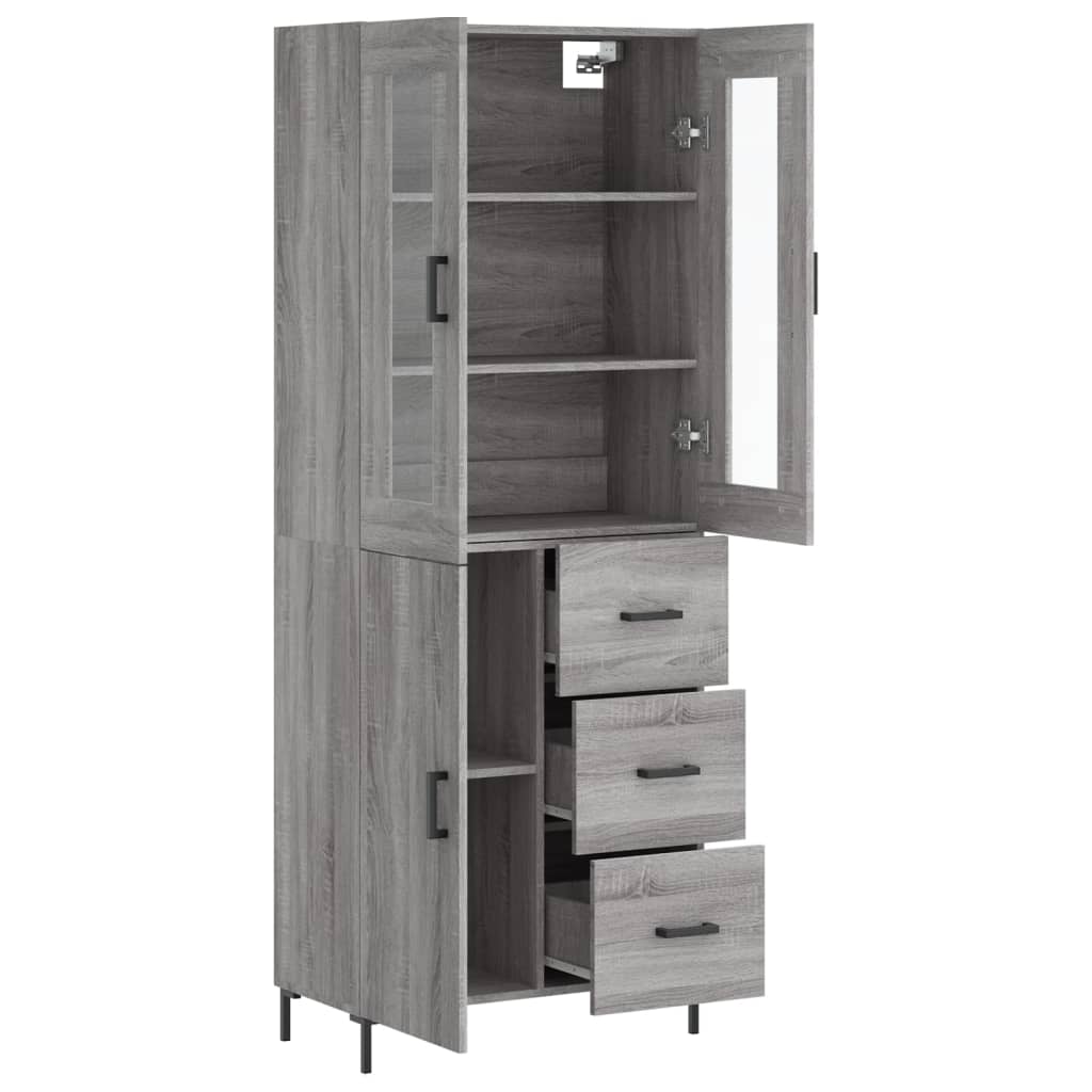 vidaXL Dulap înalt, gri sonoma, 69,5x34x180 cm, lemn compozit