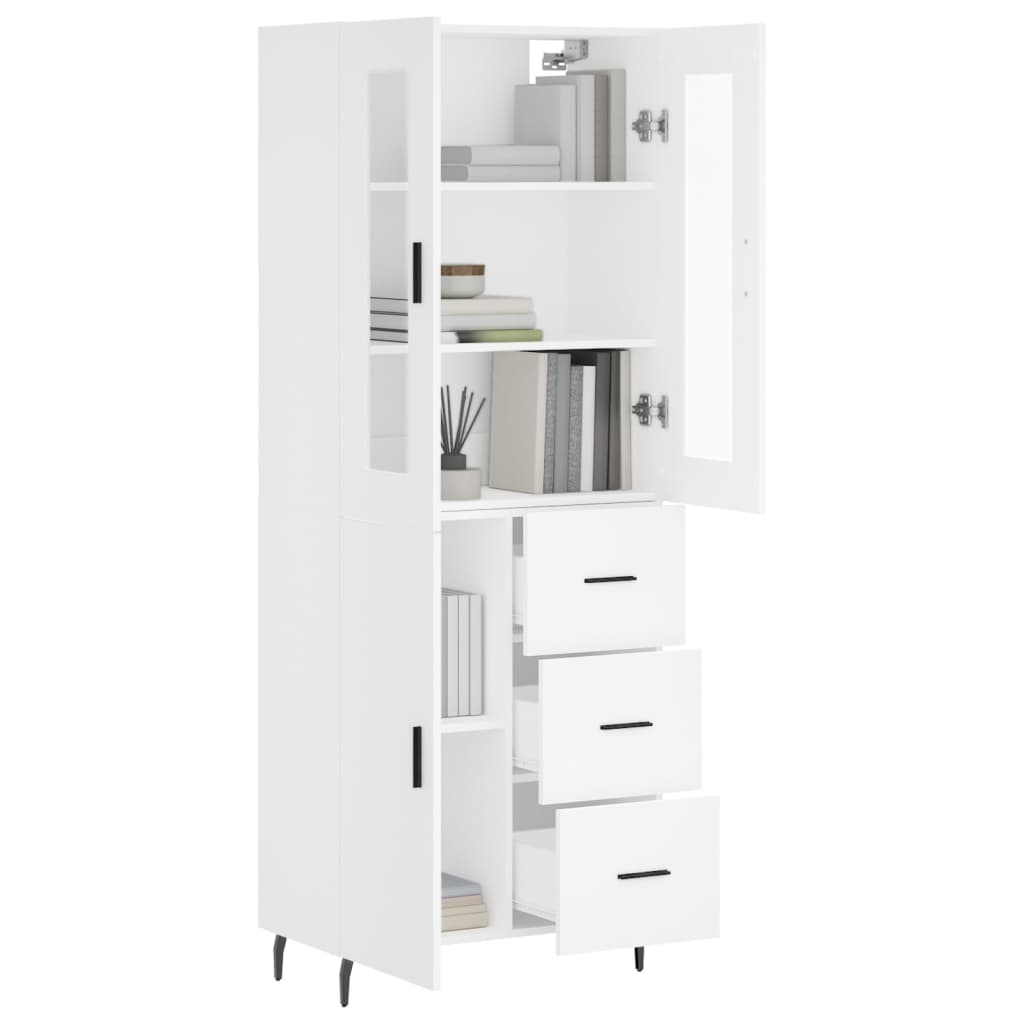 vidaXL Dulap înalt, alb, 69,5x34x180 cm, lemn compozit