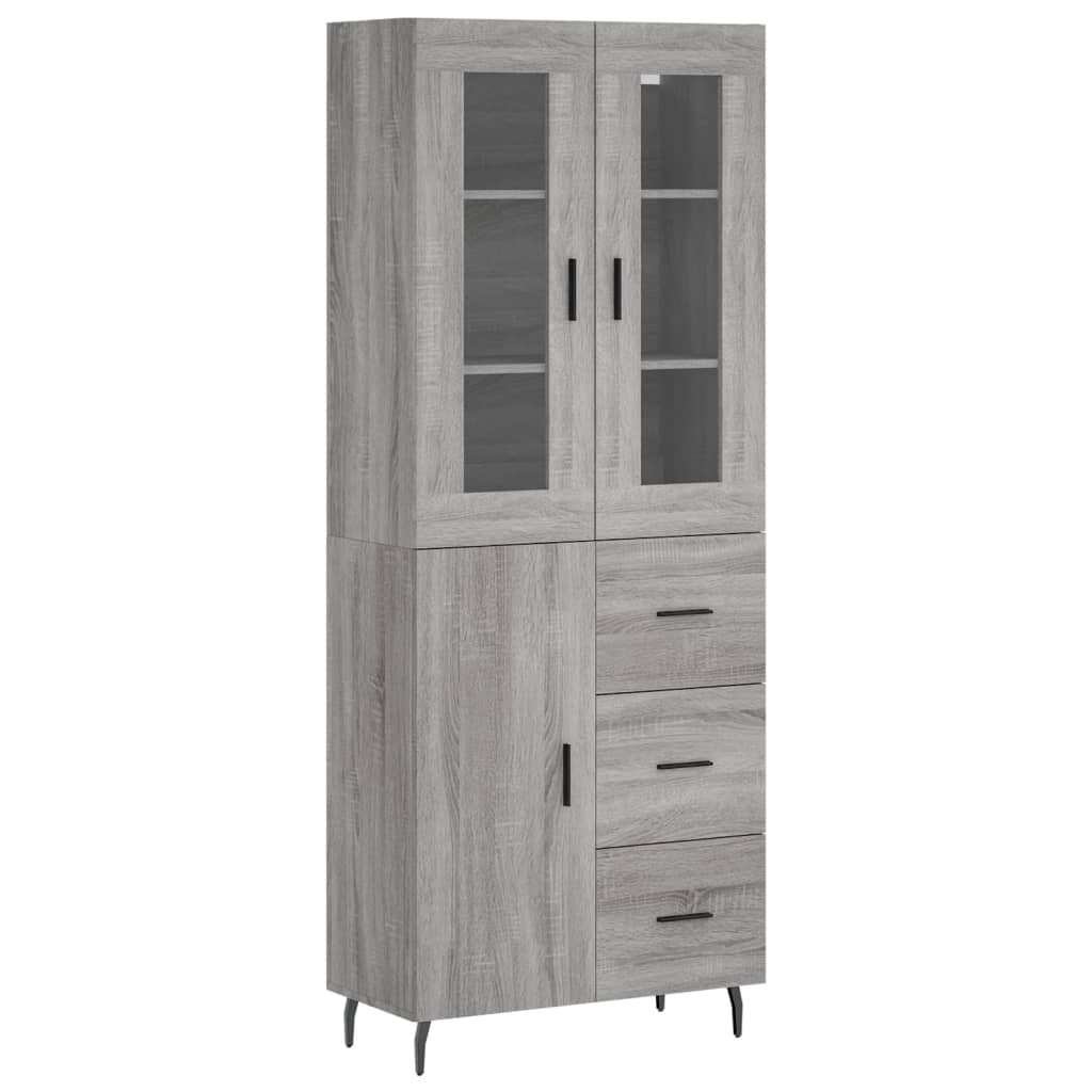 vidaXL Dulap înalt, gri sonoma, 69,5x34x180 cm, lemn compozit