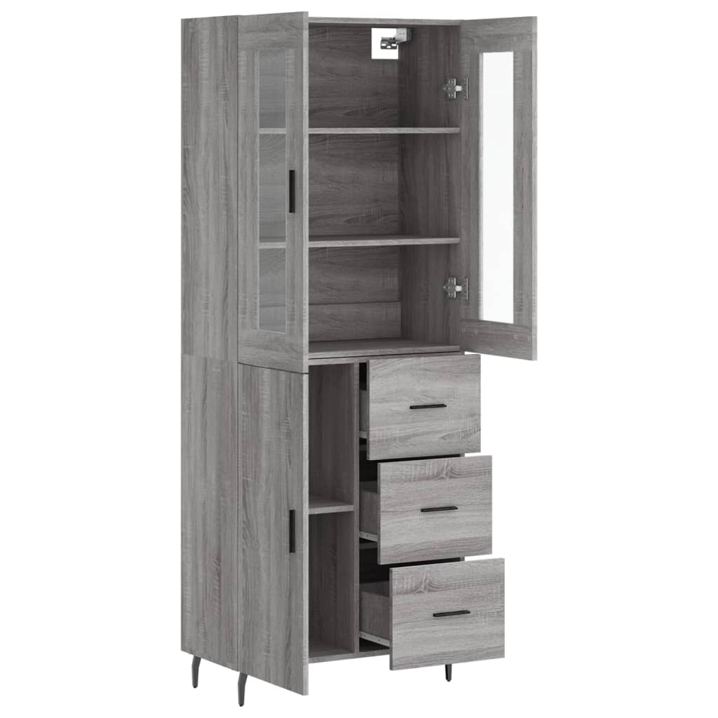 vidaXL Dulap înalt, gri sonoma, 69,5x34x180 cm, lemn compozit