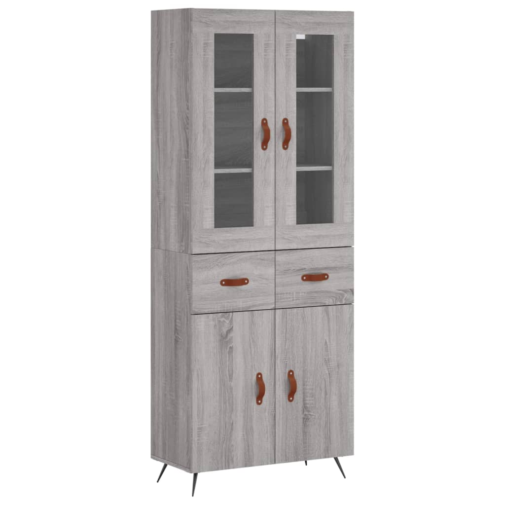 vidaXL Dulap înalt, gri sonoma, 69,5x34x180 cm, lemn compozit