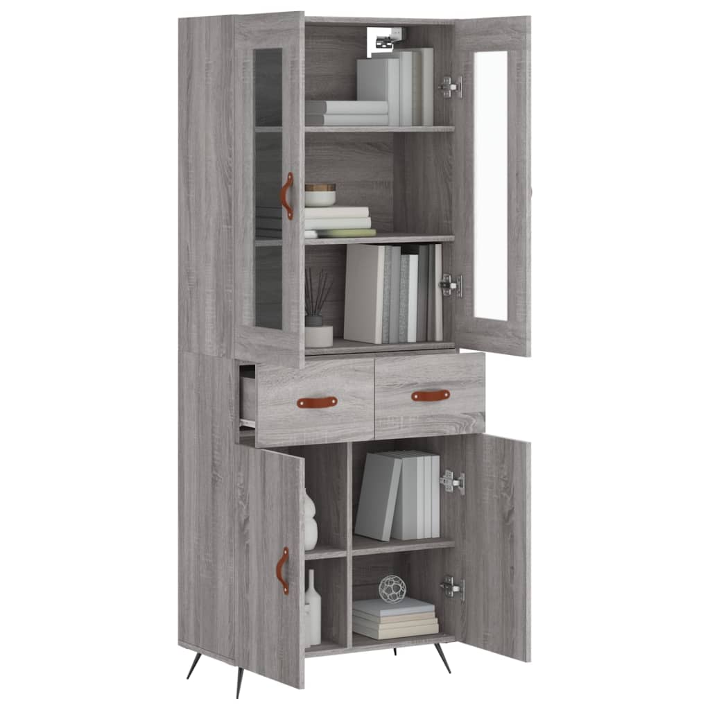 vidaXL Dulap înalt, gri sonoma, 69,5x34x180 cm, lemn compozit