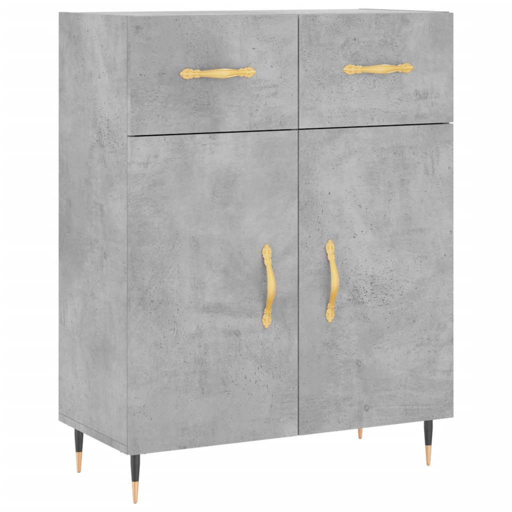 vidaXL Dulap înalt, gri beton, 69,5x34x180, lemn compozit