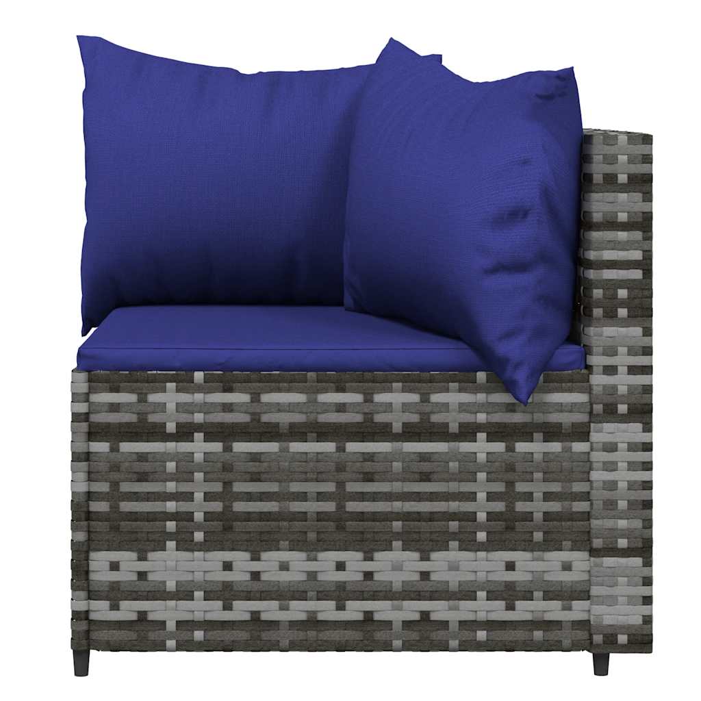 vidaXL Set mobilier de grădină cu perne, 3 piese, gri, poliratan vidaXL Set mobilier de grădină cu perne, 3 piese, gri, poliratan