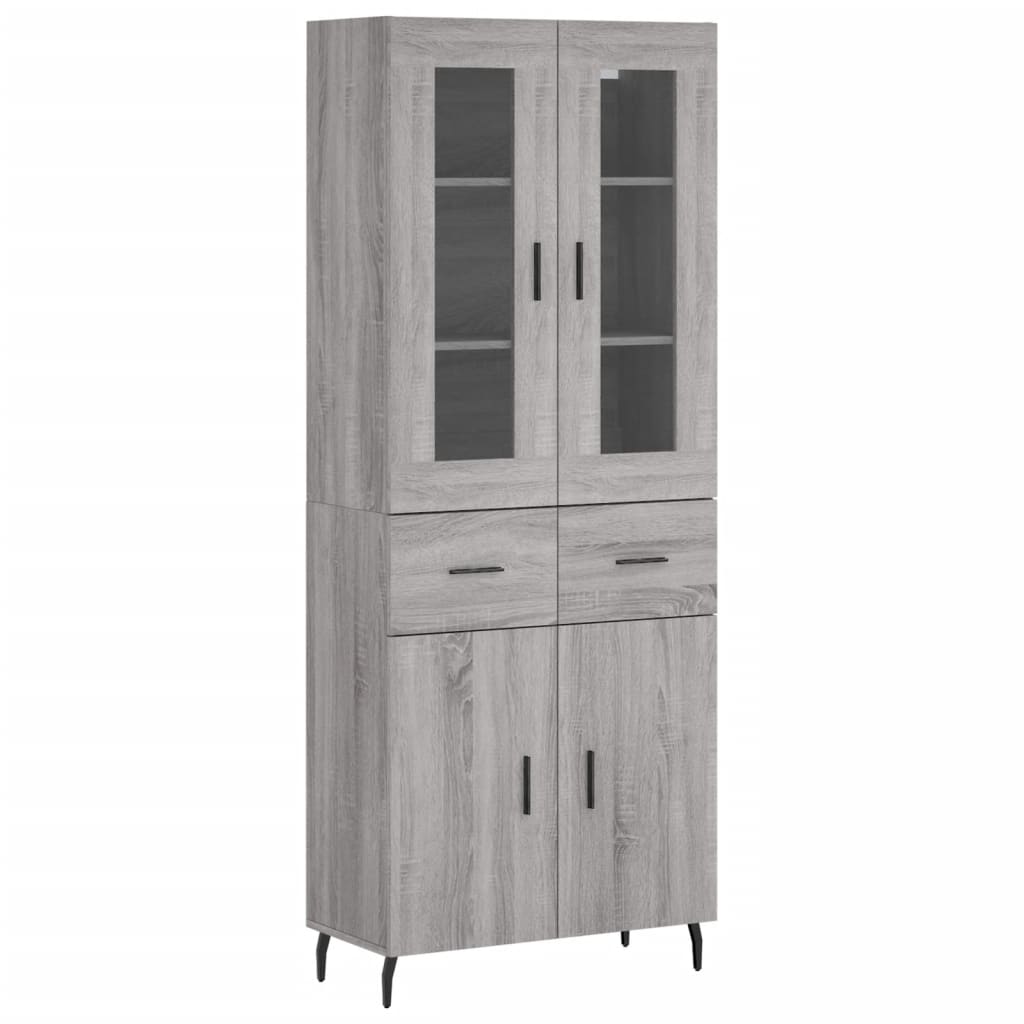 vidaXL Dulap înalt, gri sonoma, 69,5x34x180 cm, lemn compozit