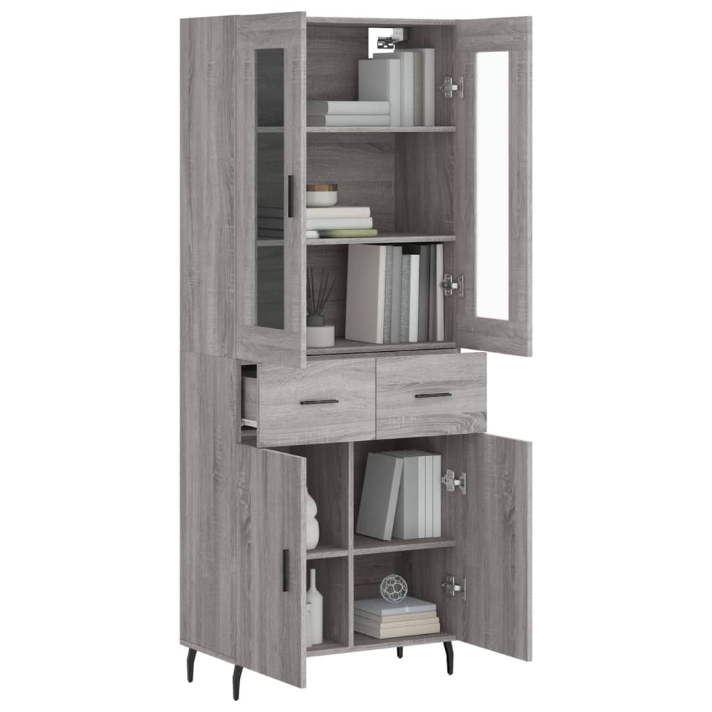 vidaXL Dulap înalt, gri sonoma, 69,5x34x180 cm, lemn compozit