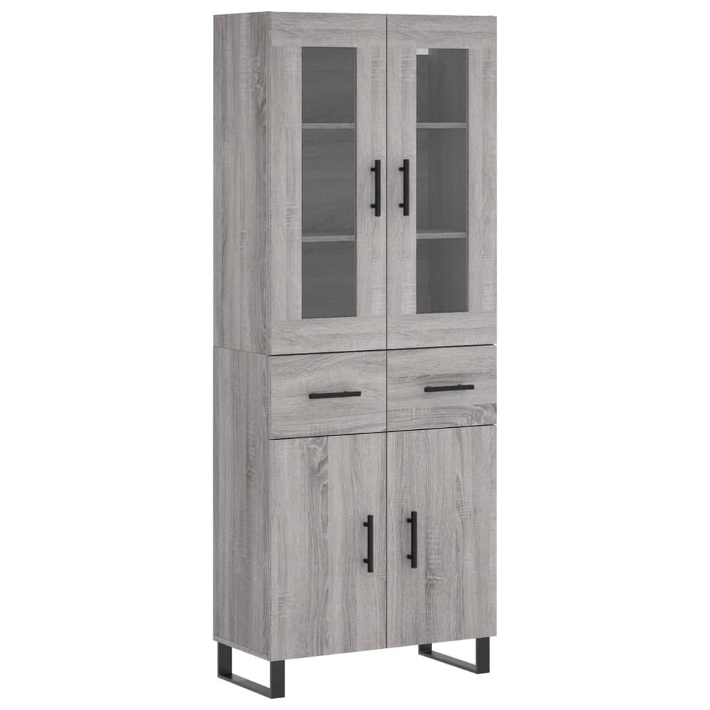 vidaXL Dulap înalt, gri sonoma, 69,5x34x180 cm, lemn compozit