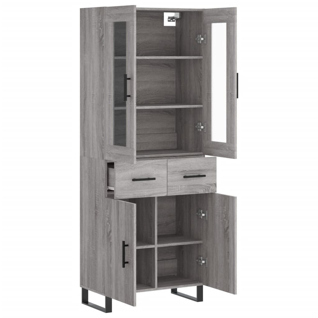 vidaXL Dulap înalt, gri sonoma, 69,5x34x180 cm, lemn compozit