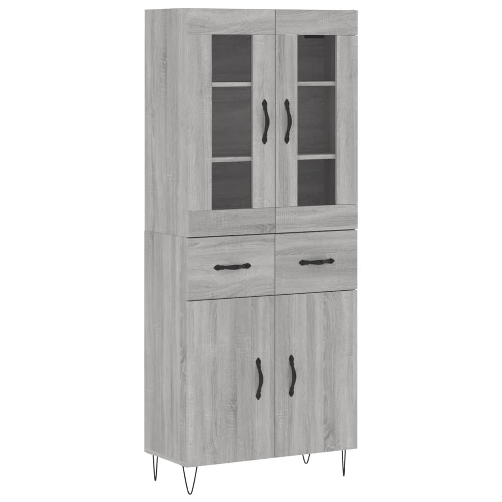 vidaXL Dulap înalt, gri sonoma, 69,5x34x180 cm, lemn compozit