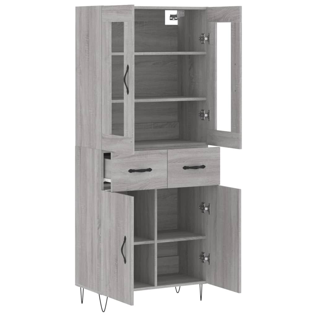 vidaXL Dulap înalt, gri sonoma, 69,5x34x180 cm, lemn compozit