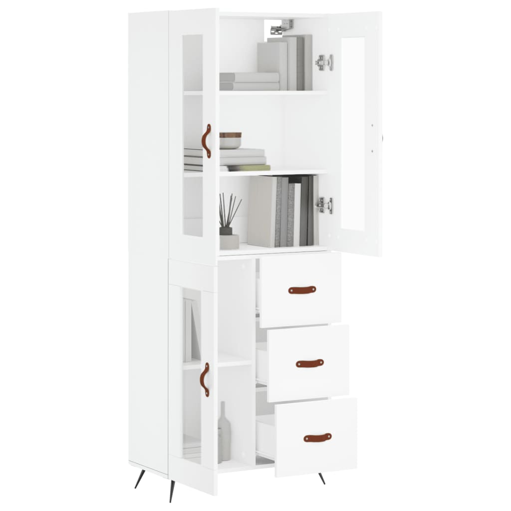 vidaXL Dulap înalt, alb, 69,5x34x180 cm, lemn compozit vidaXL Dulap înalt, alb, 69,5x34x180 cm, lemn compozit
