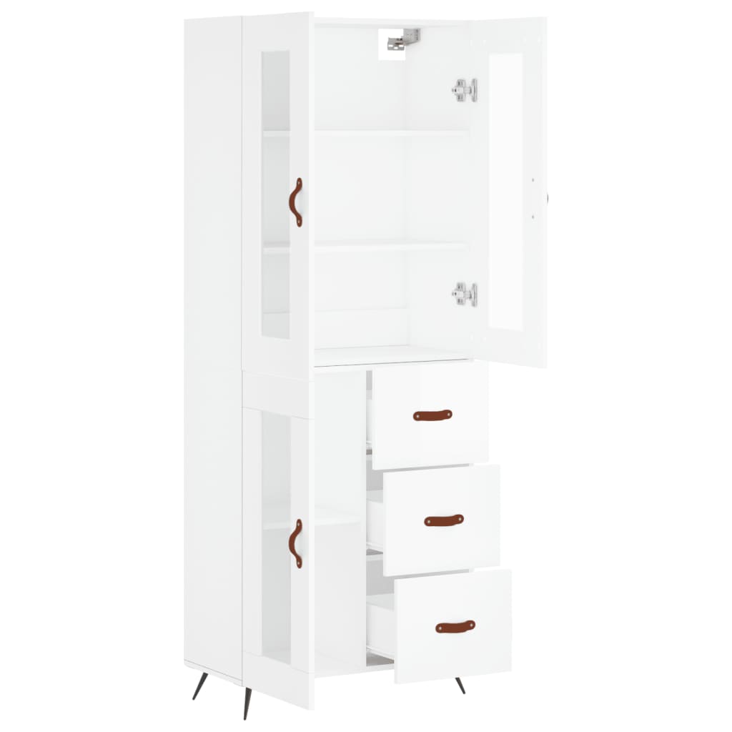 vidaXL Dulap înalt, alb, 69,5x34x180 cm, lemn compozit vidaXL Dulap înalt, alb, 69,5x34x180 cm, lemn compozit