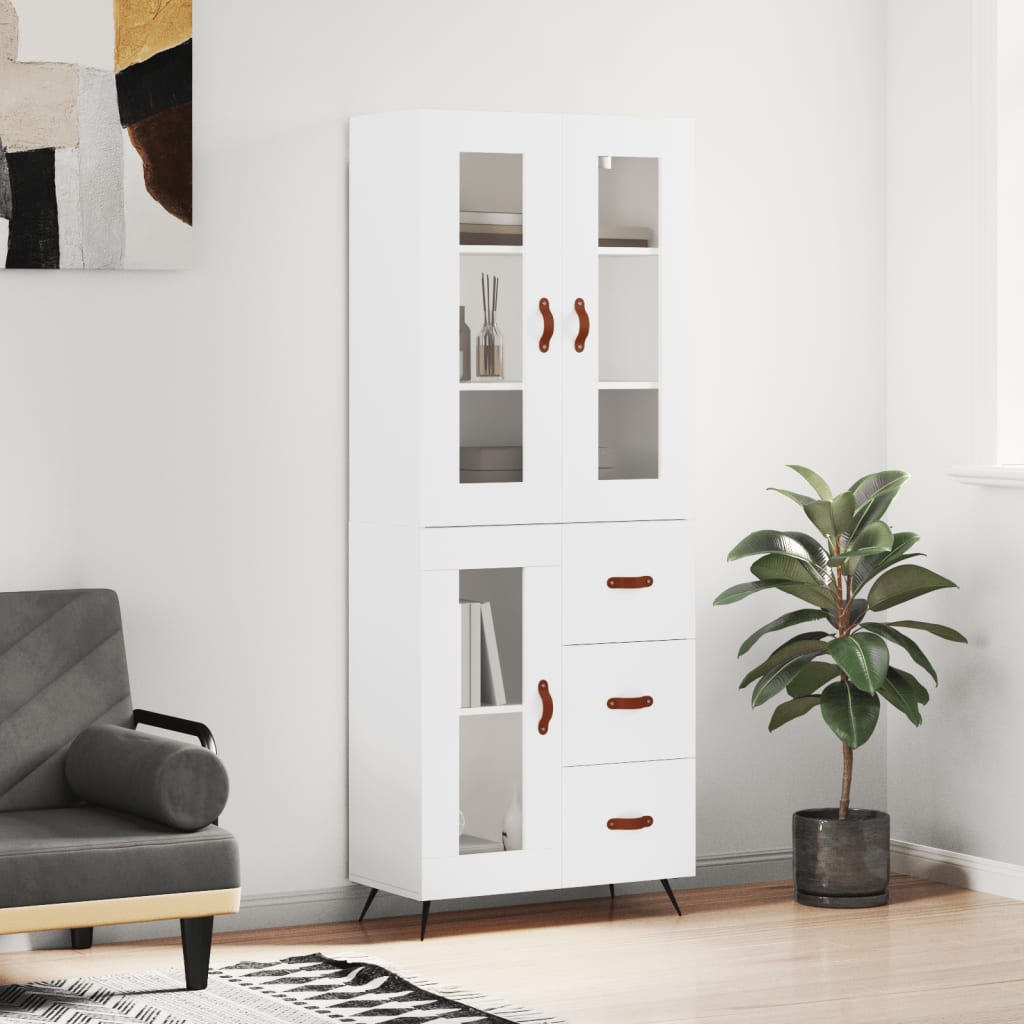 vidaXL Dulap înalt, alb, 69,5x34x180 cm, lemn compozit vidaXL Dulap înalt, alb, 69,5x34x180 cm, lemn compozit