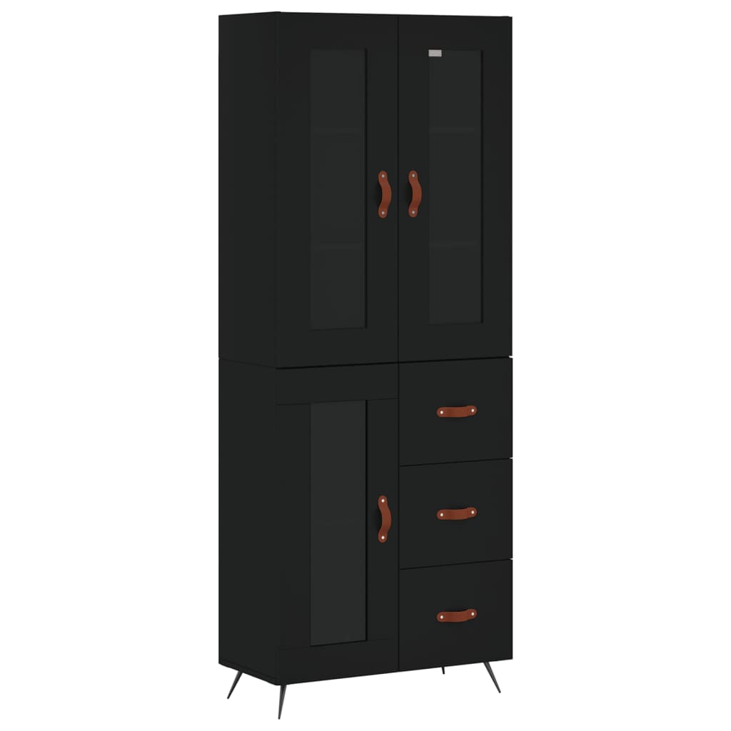 vidaXL Dulap înalt, negru, 69,5x34x180 cm, lemn compozit vidaXL Dulap înalt, negru, 69,5x34x180 cm, lemn compozit