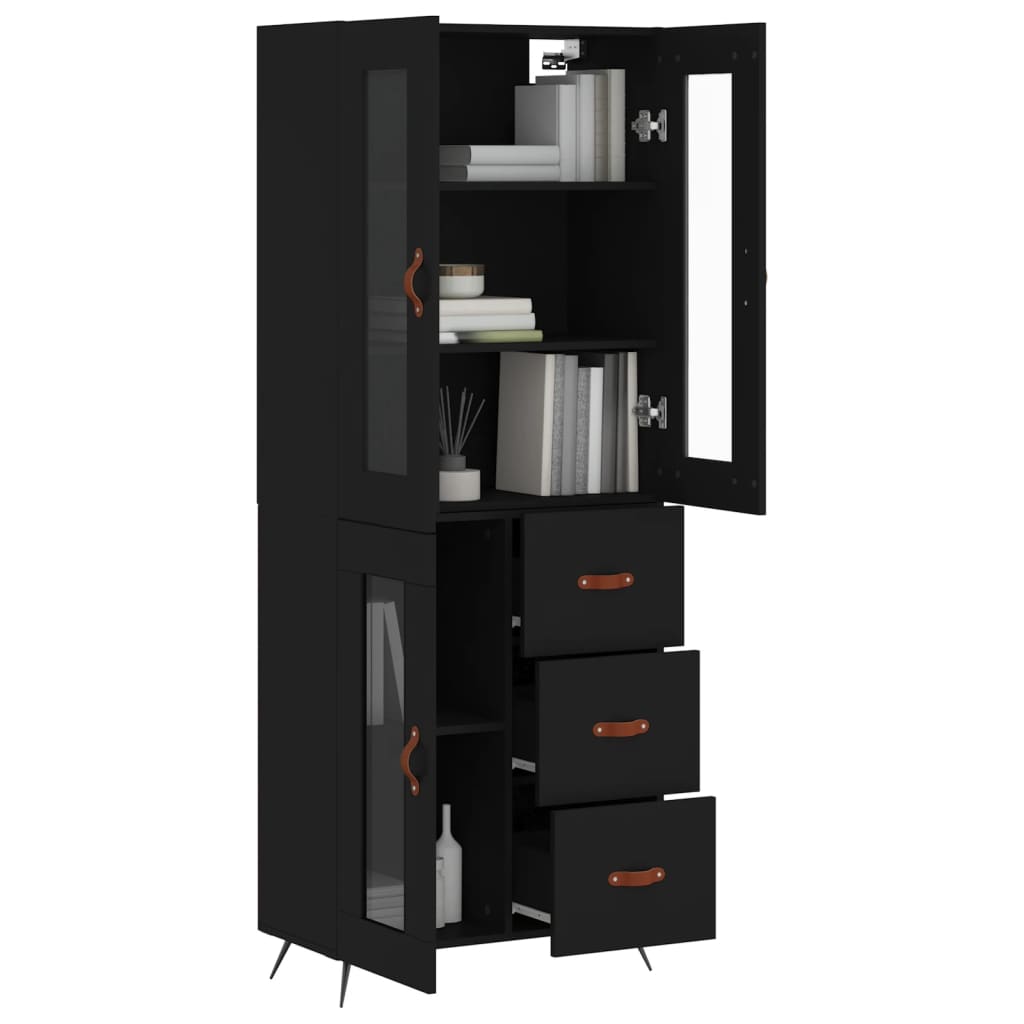 vidaXL Dulap înalt, negru, 69,5x34x180 cm, lemn compozit vidaXL Dulap înalt, negru, 69,5x34x180 cm, lemn compozit