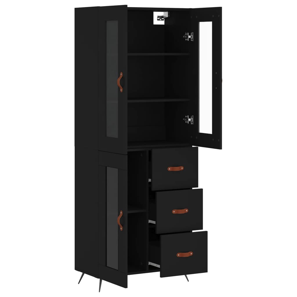 vidaXL Dulap înalt, negru, 69,5x34x180 cm, lemn compozit vidaXL Dulap înalt, negru, 69,5x34x180 cm, lemn compozit