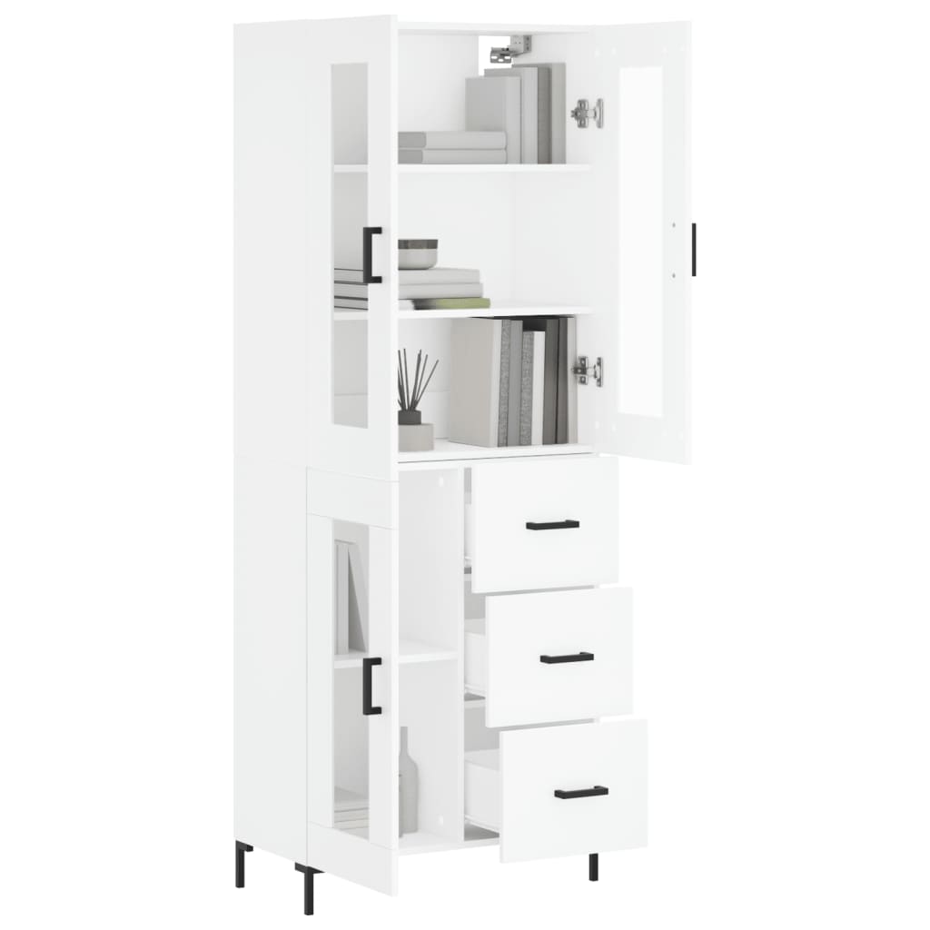 vidaXL Dulap înalt, alb, 69,5x34x180 cm, lemn compozit