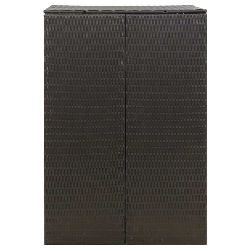 vidaXL Magazie de pubelă cu roți, negru, 70x80x117 cm, poliratan vidaXL Magazie de pubelă cu roți, negru, 70x80x117 cm, poliratan