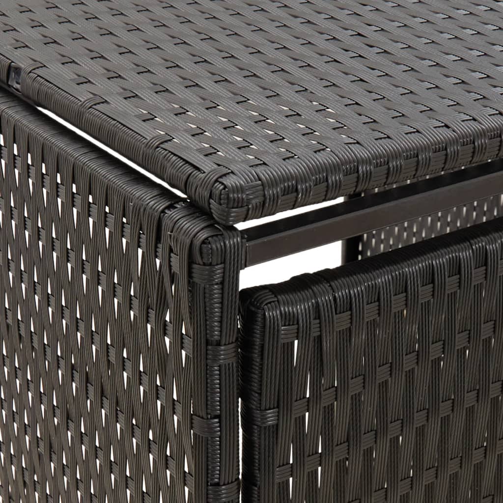 vidaXL Magazie de pubelă cu roți, negru, 70x80x117 cm, poliratan vidaXL Magazie de pubelă cu roți, negru, 70x80x117 cm, poliratan