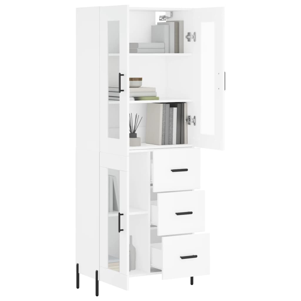 vidaXL Dulap înalt, alb, 69,5x34x180 cm, lemn compozit