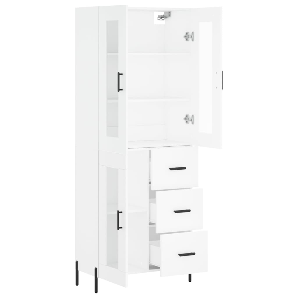 vidaXL Dulap înalt, alb, 69,5x34x180 cm, lemn compozit