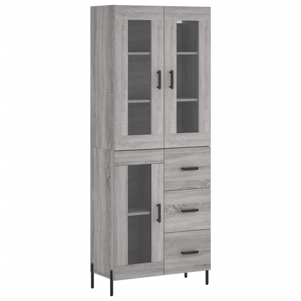 vidaXL Dulap înalt, gri sonoma, 69,5x34x180 cm, lemn compozit