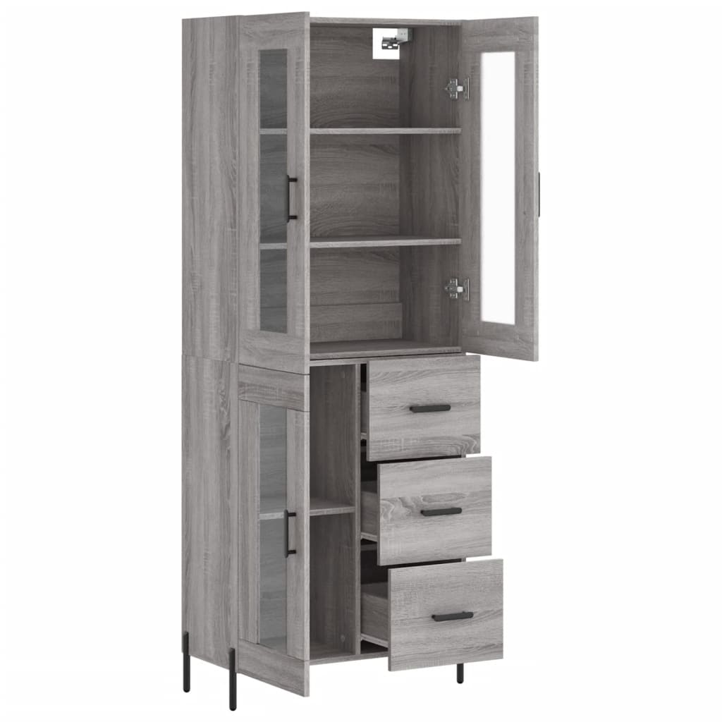 vidaXL Dulap înalt, gri sonoma, 69,5x34x180 cm, lemn compozit