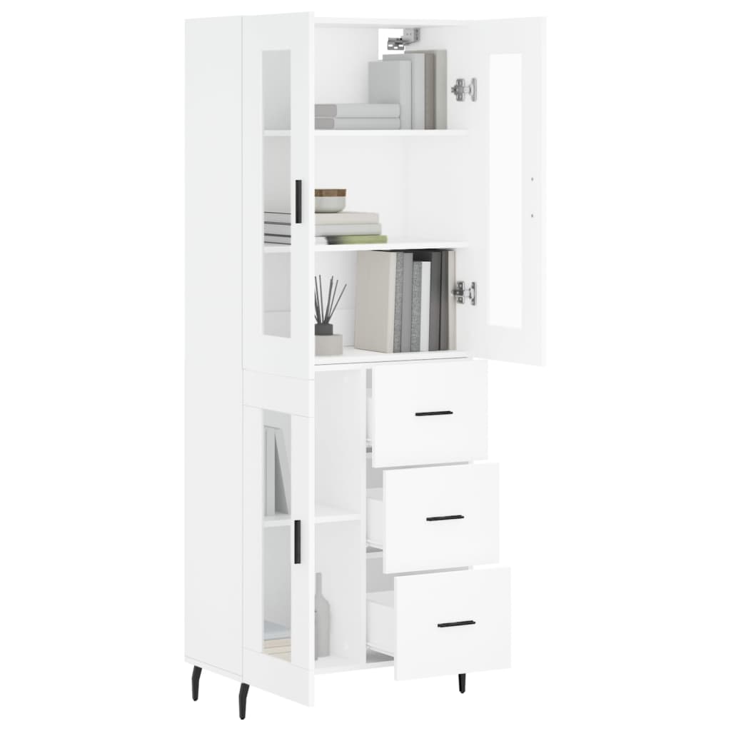 vidaXL Dulap înalt, alb, 69,5x34x180 cm, lemn compozit