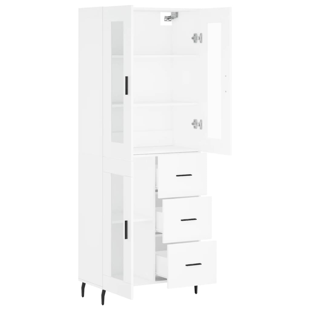 vidaXL Dulap înalt, alb, 69,5x34x180 cm, lemn compozit