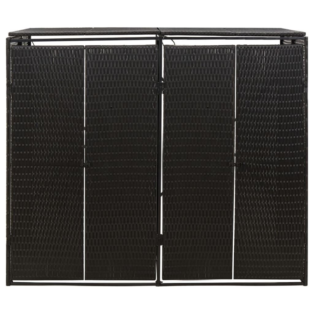 vidaXL Magazie de pubele dublă, negru, 140x80x117 cm, poliratan vidaXL Magazie de pubele dublă, negru, 140x80x117 cm, poliratan