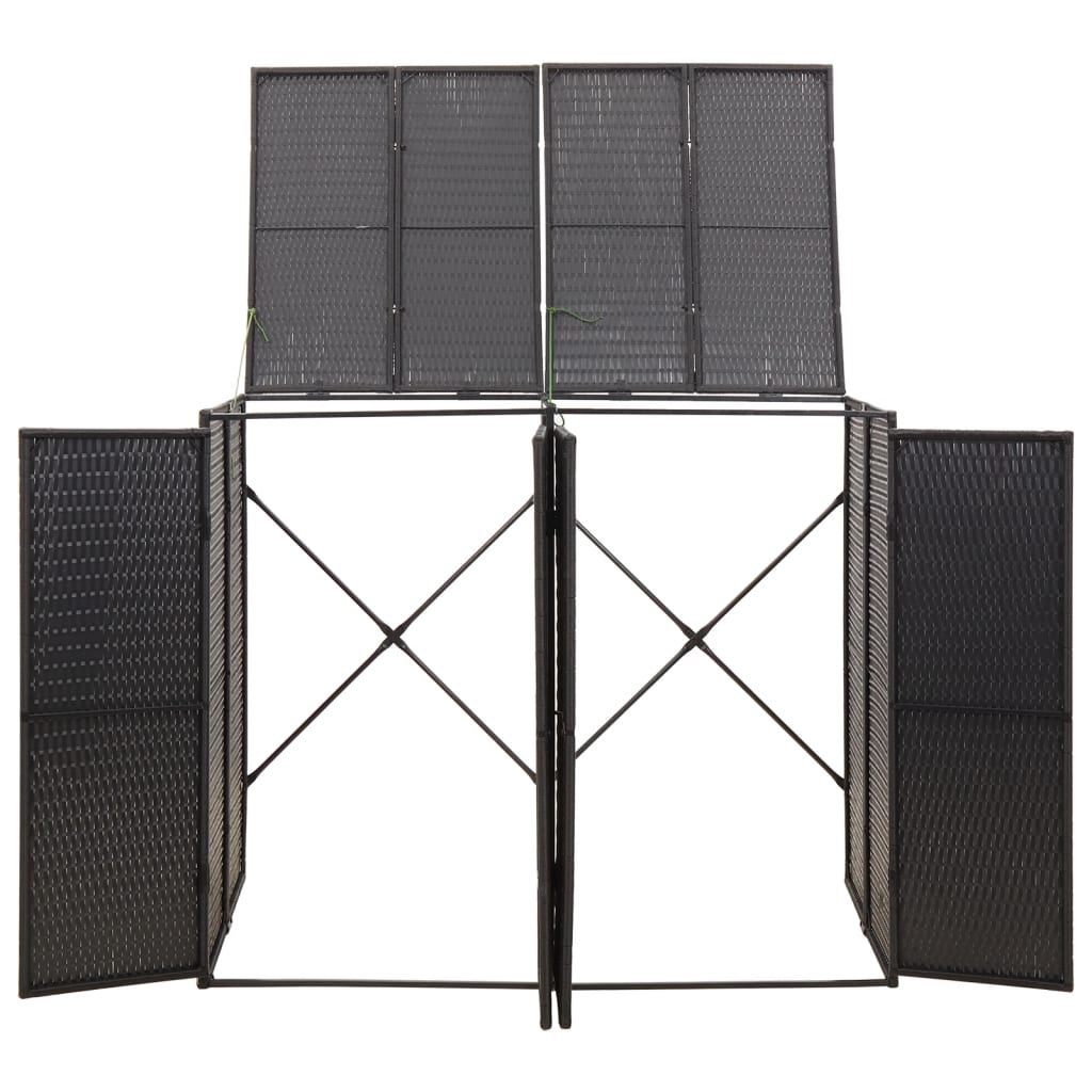 vidaXL Magazie de pubele dublă, negru, 140x80x117 cm, poliratan vidaXL Magazie de pubele dublă, negru, 140x80x117 cm, poliratan