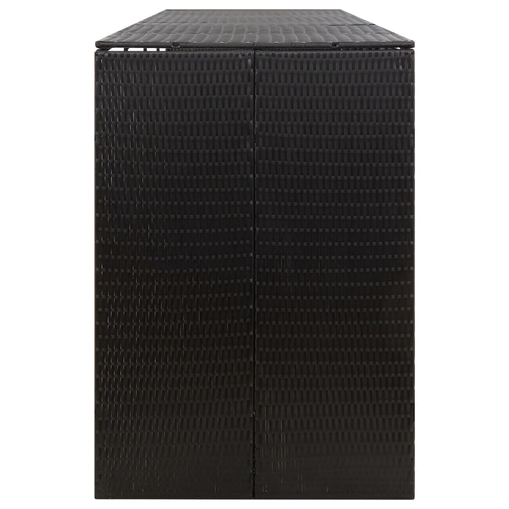 vidaXL Magazie de pubele cvadruplă, negru, 274x80x117 cm, poliratan vidaXL Magazie de pubele cvadruplă, negru, 274x80x117 cm, poliratan