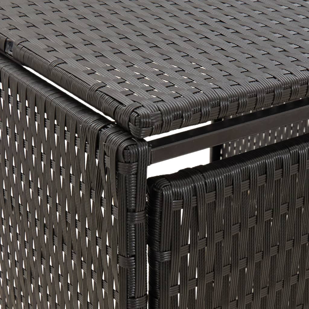 vidaXL Magazie de pubele cvadruplă, negru, 274x80x117 cm, poliratan vidaXL Magazie de pubele cvadruplă, negru, 274x80x117 cm, poliratan