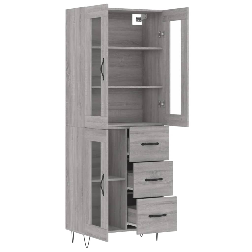 vidaXL Dulap înalt, gri sonoma, 69,5x34x180 cm, lemn compozit