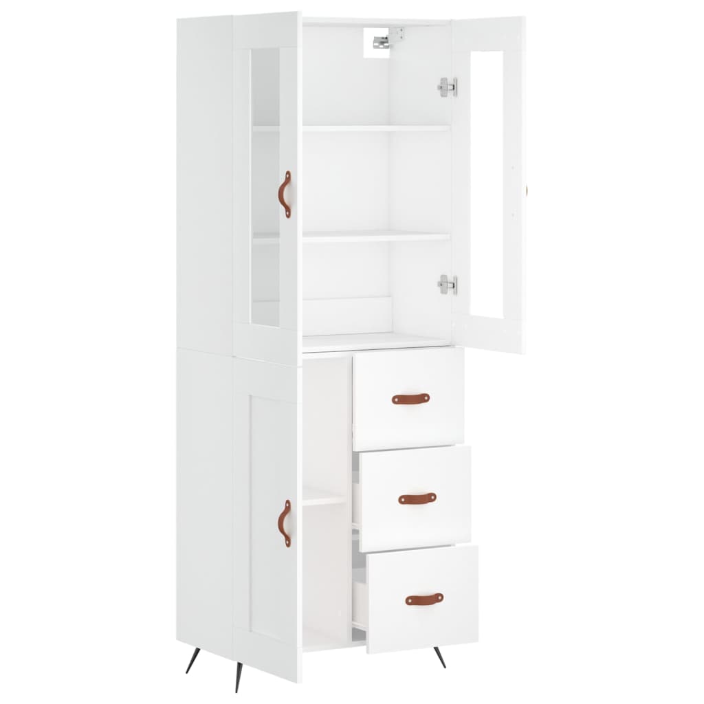 vidaXL Dulap înalt, alb, 69,5x34x180 cm, lemn compozit