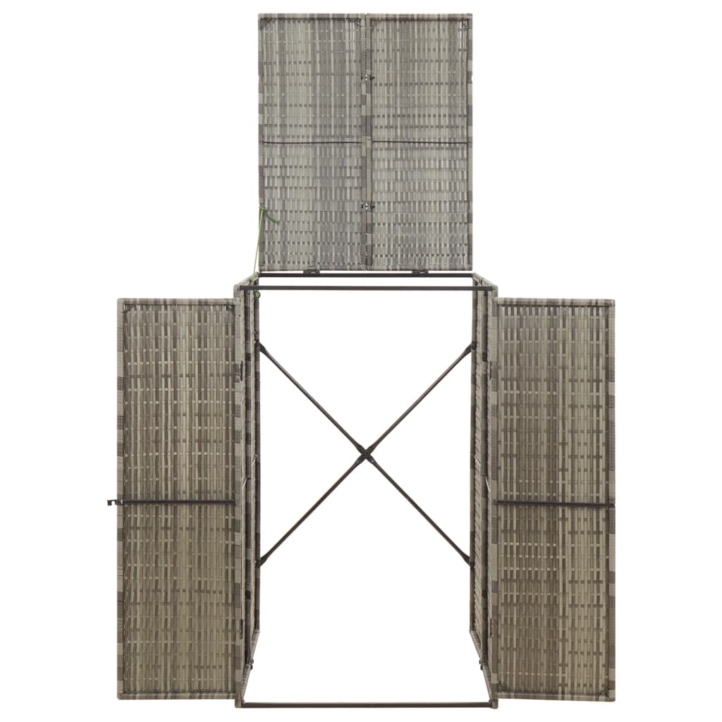 vidaXL Magazie de pubelă cu roți, gri, 70x80x117 cm, poliratan vidaXL Magazie de pubelă cu roți, gri, 70x80x117 cm, poliratan