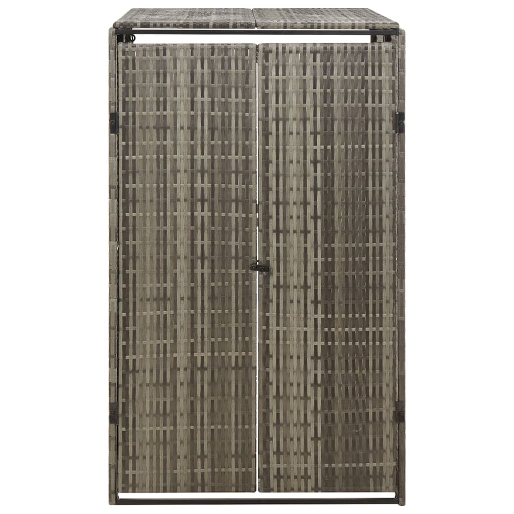 vidaXL Magazie de pubelă cu roți, gri, 70x80x117 cm, poliratan vidaXL Magazie de pubelă cu roți, gri, 70x80x117 cm, poliratan
