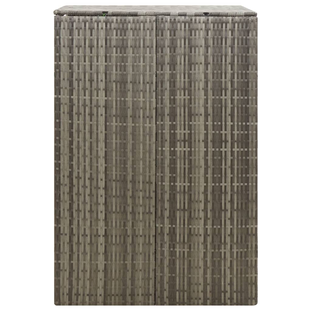 vidaXL Magazie de pubelă cu roți, gri, 70x80x117 cm, poliratan vidaXL Magazie de pubelă cu roți, gri, 70x80x117 cm, poliratan