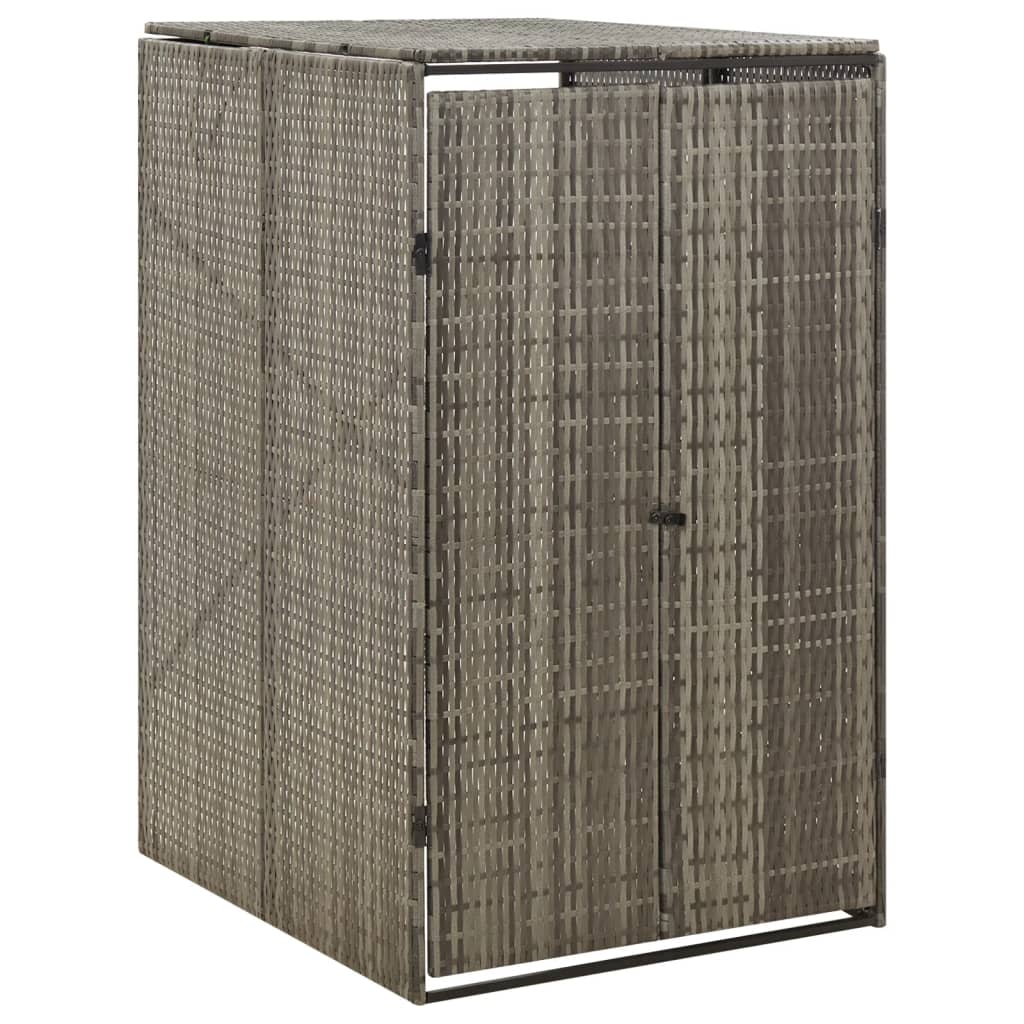vidaXL Magazie de pubelă cu roți, gri, 70x80x117 cm, poliratan vidaXL Magazie de pubelă cu roți, gri, 70x80x117 cm, poliratan