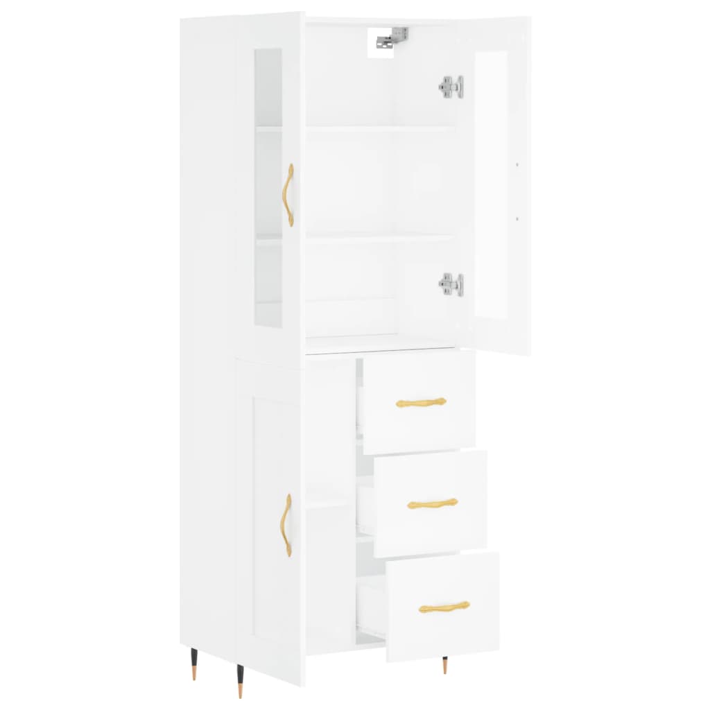 vidaXL Dulap înalt, alb, 69,5x34x180 cm, lemn compozit