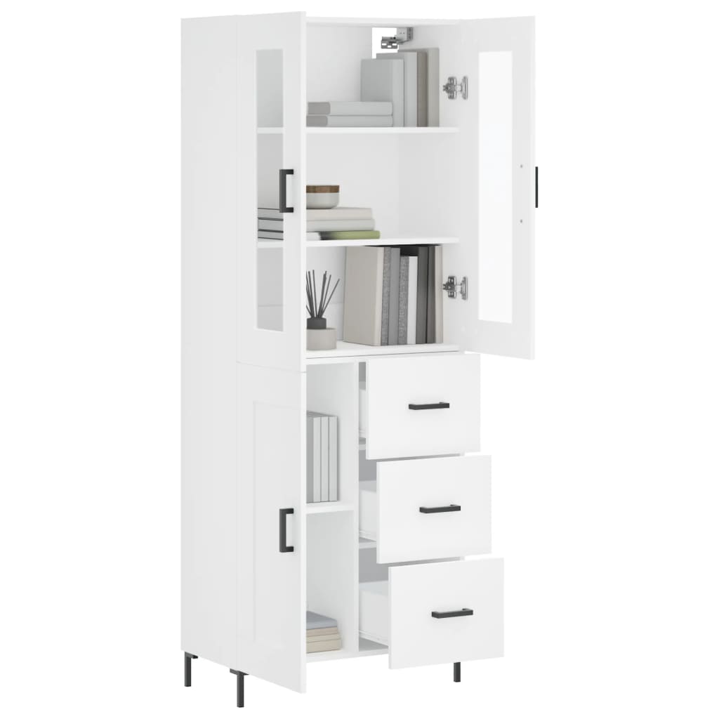 vidaXL Dulap înalt, alb, 69,5x34x180 cm, lemn compozit