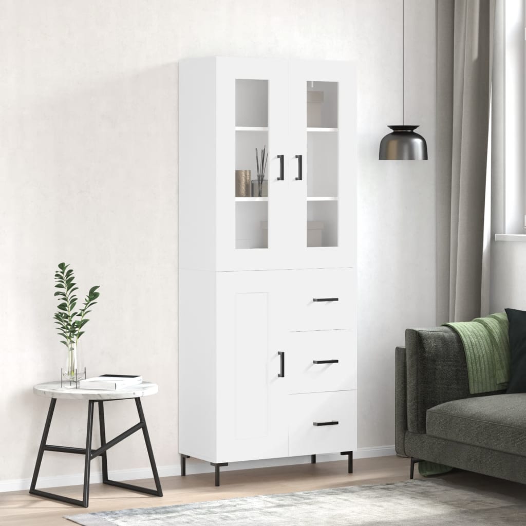 vidaXL Dulap înalt, alb, 69,5x34x180 cm, lemn compozit