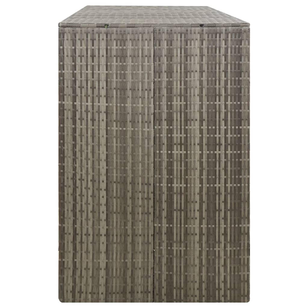vidaXL Magazie de pubele triplă, gri, 207x80x117 cm, poliratan